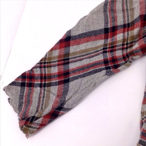 Zara Basic Plaid Blouse Peplum Short Sleeve Top Size Small - Picture 4 of 11